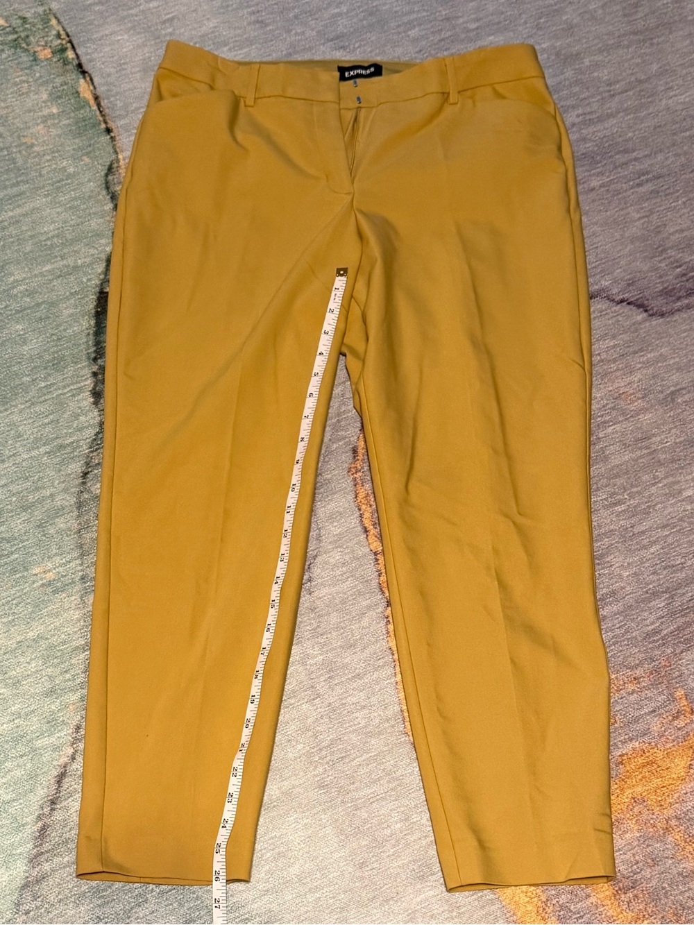 Express Mustard Yellow Cropped Dress Pants